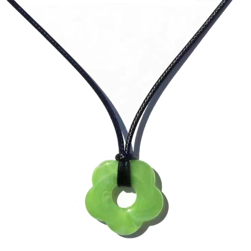 Vòng Cổ Choker Dây Sáp Dài Mặt Hoa Thanh Lịch Có Thể Điều Chỉnh Cho Nữ