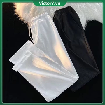 Quần nam ống rộng baggy kaki quần kaki trắng ống rộng Dài Thể Thao Vải Lụa Lạnh Mỏng Màu Sắc Đơn Giản Phong Cách Hàn Quốc Cho Nam quần tây ống rộng nam quần nam ống suông vải