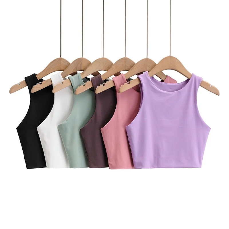 Thời Trang Mùa Hè Nữ Gợi Cảm Slim Crop top Cổ Tròn Không Tay Nylon Chất  Lượng Tốt Áo Tăng 6 Màu | Shopee Việt Nam