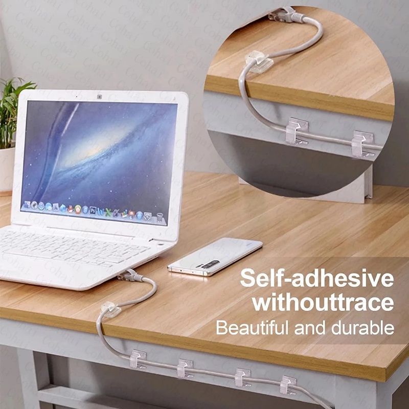 Kẹp Cố Định Dây Cáp Sạc USB Tự Dính Có Thể Tái Sử Dụng