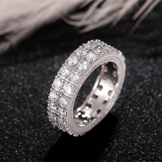 Nhẫn Mạ Bạc 925 Đính Đá Zircon Đơn Giản Thời Trang