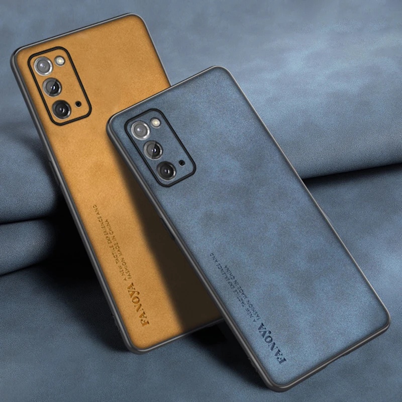 Dành Cho Samsung Galaxy Note 20 / Note 20 Ultra 5G Cao Cấp Kinh Doanh Retro Da Cao Su Mềm TPU Ốp Lưng