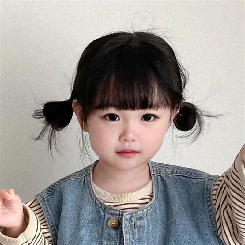 Bộ Tóc Giả Ngắn Hai Đầu Dễ Thương Dùng Chụp Ảnh Cho Bé Gái