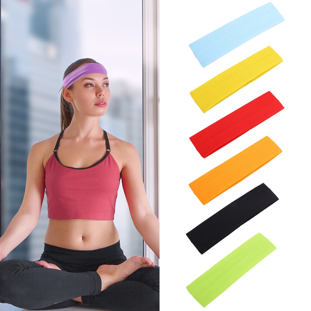 Băng Đô Đơn Sắc Co Giãn Thấm Hút Mồ Hôi Thời Trang Cho Nữ / Phụ Nữ Tập Gym / Yoga
