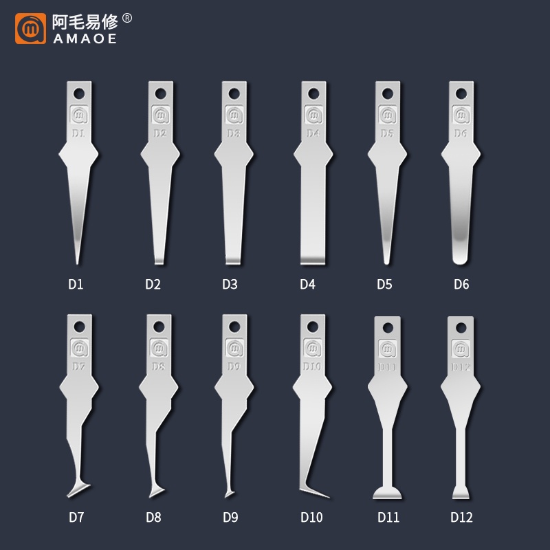 Amaoe D Series Handmade Đánh Bóng Lưỡi Dao Kim Loại Mài Dao Degumming Warping Chip Bo Mạch Chủ Lớp Cạnh Keo Cạo Dụng Cụ