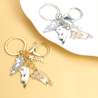 Móc Khóa Hợp Kim Hình Mèo Hoạt Hình Dễ Thương