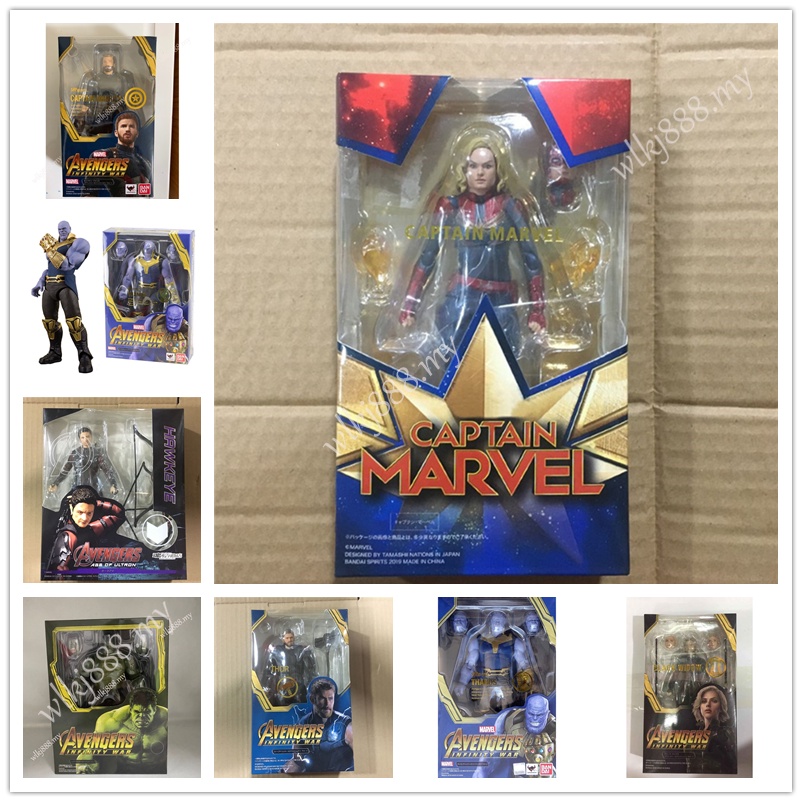 SHF Avengers Hawkeye Black Widow Captain Americae Thanos Hulk Captain