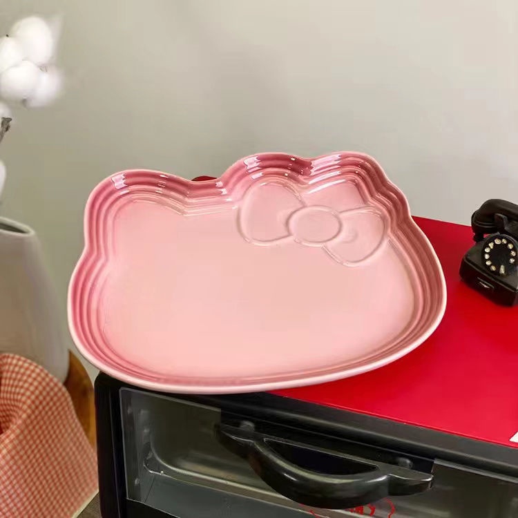 Bộ Tô Đĩa Sứ Họa Tiết Hello Kitty Dễ Thương Tiện Dụng Cho Gia Đình