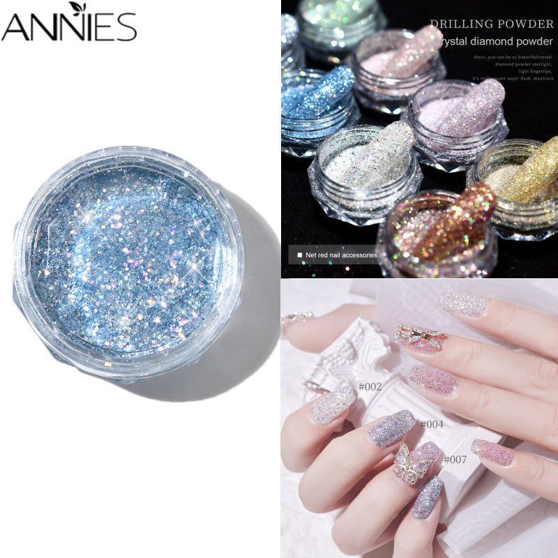 Bột kim cương vụn pha lê ANNIES sequin hiệu ứng ánh sáng flash hỗn hợp rực rỡ dùng trang trí móng tay nghệ thuật