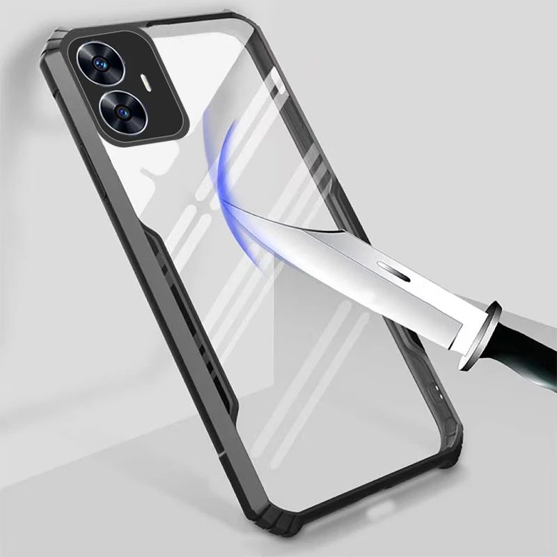 Ốp Lưng Cho Realme C55 C33 C35 C30S Ốp lưng Clear View Trong Suốt Acrylic Chống Sốc Cản Mềm TPU Edge Tất Cả Bao Gồm Chống Rơi