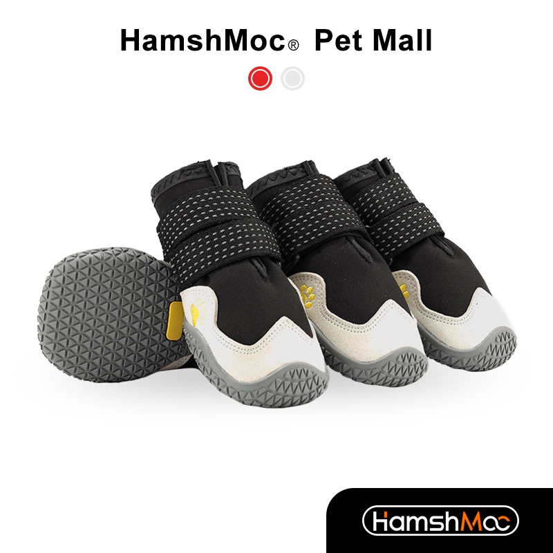 HamshMoc Chống Nước Cho Chó Giày Phản Quang Chó Bốt 4 Chiếc Chống Trơn Trượt Thoải Mái Thoáng Khí Chắc Chắn Ngoài Trời Paw Bảo Vệ Cho Chó