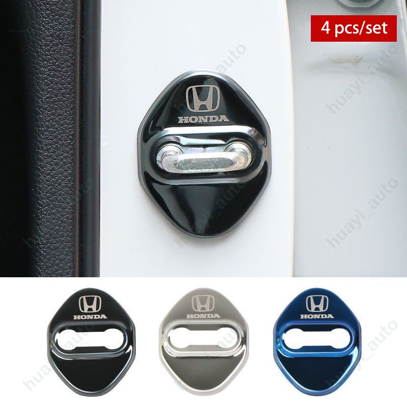 HONDA Set 4 Ốp Khóa Cửa Xe Hơi Bằng Thép Không Gỉ Cho Civic Jazz Fit Spirior Accord Vezel Brio Shuttle Cr-V City Hr-V
