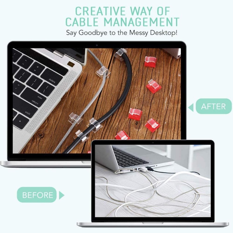Kẹp Cố Định Dây Cáp Sạc USB Tự Dính Có Thể Tái Sử Dụng