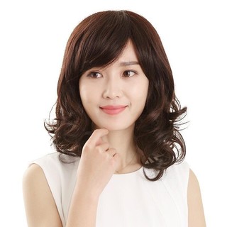 Bộ Tóc Giả Nguyên Đầu Trung Niên Xoăn Lỡ Mái Chéo TN07 HaminStore