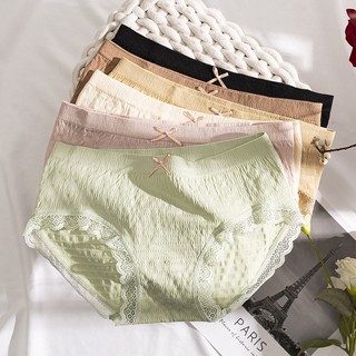 Quần Lót Cotton Mềm Mại Không Đường May Kháng Khuẩn Nâng Hông Màu Trơn Đơn Giản Cho Nữ