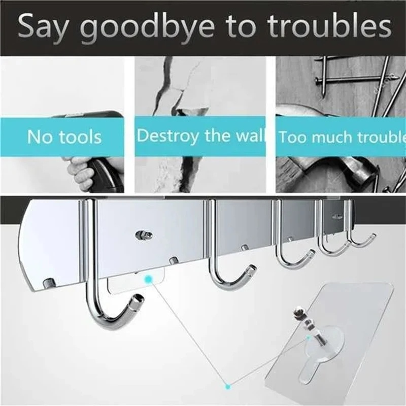 Set 10 Móc Treo Đồ Dán Tường Bằng PVC Không Cần Đục Lỗ Chắc Chắn