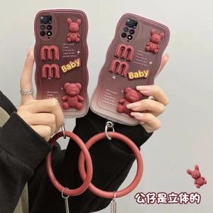 Ốp lưng Redmi note 11 Redmi note 11s 4G Wavy Edge Điện thoại Vỏ dễ thương Hình ba chiều Búp bê Vỏ mềm Bảo vệ Camera Full Case GZ