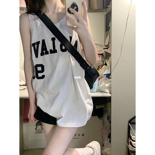 Áo thun ZHELIHANGFEI không tay thể thao dáng rộng in chữ phong cách hip hop đường phố thời trang mùa hè cho nữ