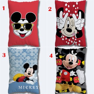 Vỏ gối in hình Mickey & Minnie một mặt, chất liệu polyester, hình chữ nhật, vỏ gối hoạt hình Disney, trang trí phòng ngủ/sofa (không lõi gối)