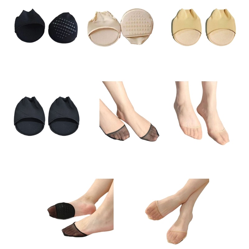 Hl 1 Cặp Sheer Lưới Bàn Chân Trước Cho Nữ Gót Chân Nửa Đế Tất Mũi Chèn