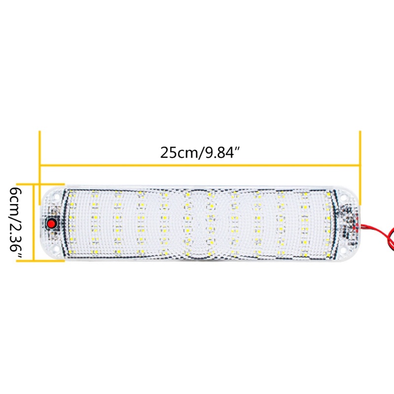 Fol 72LED 12V-80V LED Xe Nội Thất Mái Vòm Trần Đèn Đọc Sách Nội Thất Ô Tô Đèn Mái Nhà Có Bật Công Tắc