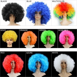 ARTISANU Đen Afro Xoăn Tóc Giả Halloween Nhiều Màu Sắc Chú Hề Cosplay Đạo Cụ Carnival Tiệc Xoăn Tóc