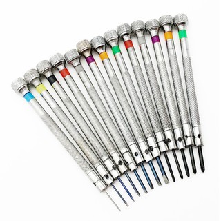Watch Tools Parts 13PCS 0.6-2.0mm Slotted Cross Screwdriver Set Link Pin Remover Screwdrivers for Watch Professional Watchmakers Watch Repair Screwdrivers Tool Kit