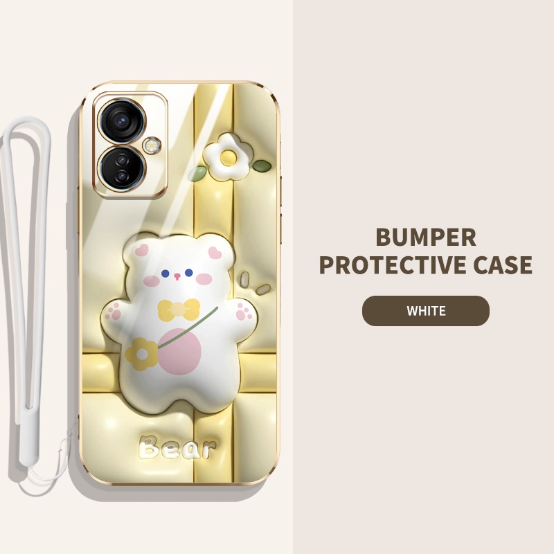 Ốp Điện Thoại Hiệu Ứng Hình Ảnh 3D Cho Infinix Tecno Spark 9T KH6 Họa Tiết Động Vật Và Thực Vật Dễ Thương Slim Bao Gồm Tất Cả Vỏ Điện Thoại Di Động Có Dây Buộc