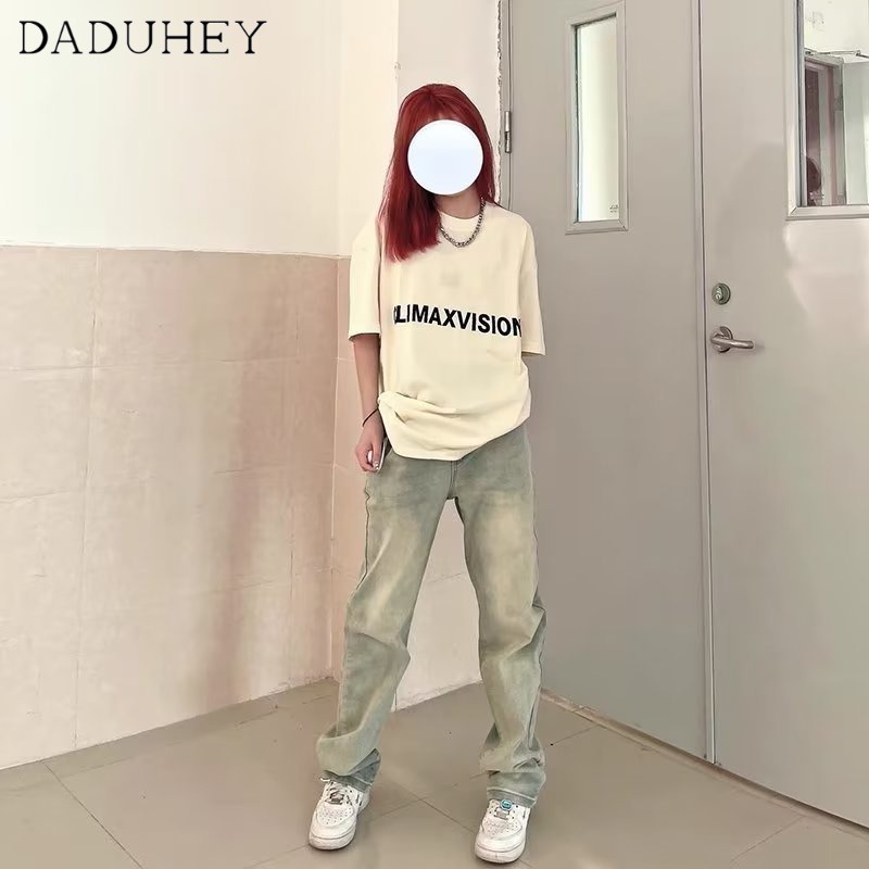 Ảnh Quần jean DaDuHey lưng cao họa tiết wash retro thời trang phong cách Hàn Quốc mới cho nữ 4