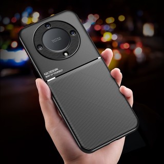 Ốp Lưng Da Thông Minh Silicon TPU Mờ Chống Sốc Cho Honor X9c X9d X9a X9C X9A X9B 5G, Giá Đỡ Gắn Xe Từ Tính