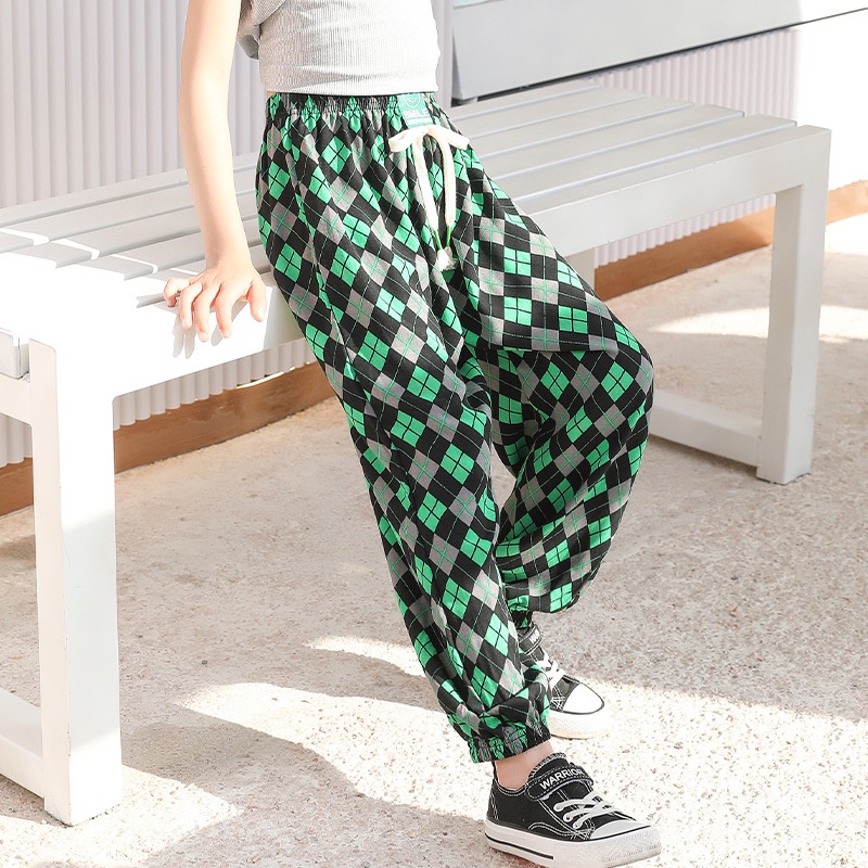 Trẻ Em Bloomers Mùa Hè Xuân Phong Cách Mỏng Phiên Bản Hàn Quốc Nam Nữ Quần Mỏng Băng Lụa Cha Mẹ-Con Quần Thường Ngày Quần Muỗi
