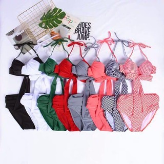 Gợi Cảm Ba Điểm Bikini Thép Hỗ Trợ Push-Up Cup Gợi Cảm Ngực Cá Tính Phối Ren Chia Đồ Bơi