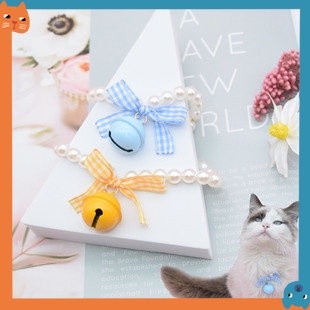 Cổ Mèo Tay Ngọc Trai Dệt Vòng Cổ Nơ Khăn Cho Thú Cưng Mềm Cổ Hoa Đồ Trang Trí Thú Cưng