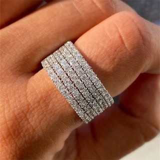 Nhẫn Mạ Bạc 925 Đính Đá Zircon Đơn Giản Thời Trang