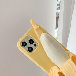 Ốp Điện Thoại Silicon Mềm Hình Quả Chuối 3D Vui Nhộn Cho iPhone 14 13 12 11 Pro Max 6 6S 7 8 Plus X XS Max XR SE 2020 5 5S