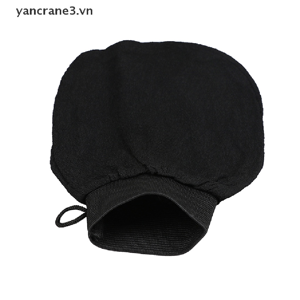 {YAN3} Găng tay chà Hammam Ma-rốc màu đen, Găng tay lột da, Găng tay đi tắm tẩy tế bào chết {yancrane3.vn}