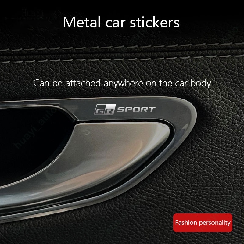 Miếng Dán Kim Loại Trang Trí Xe Hơi Toyota Gr Sport Raize Rush Vios Veloz Cross Corolla Yaris Sienta Prius Camry Fortuner Wigo Innova Hilux