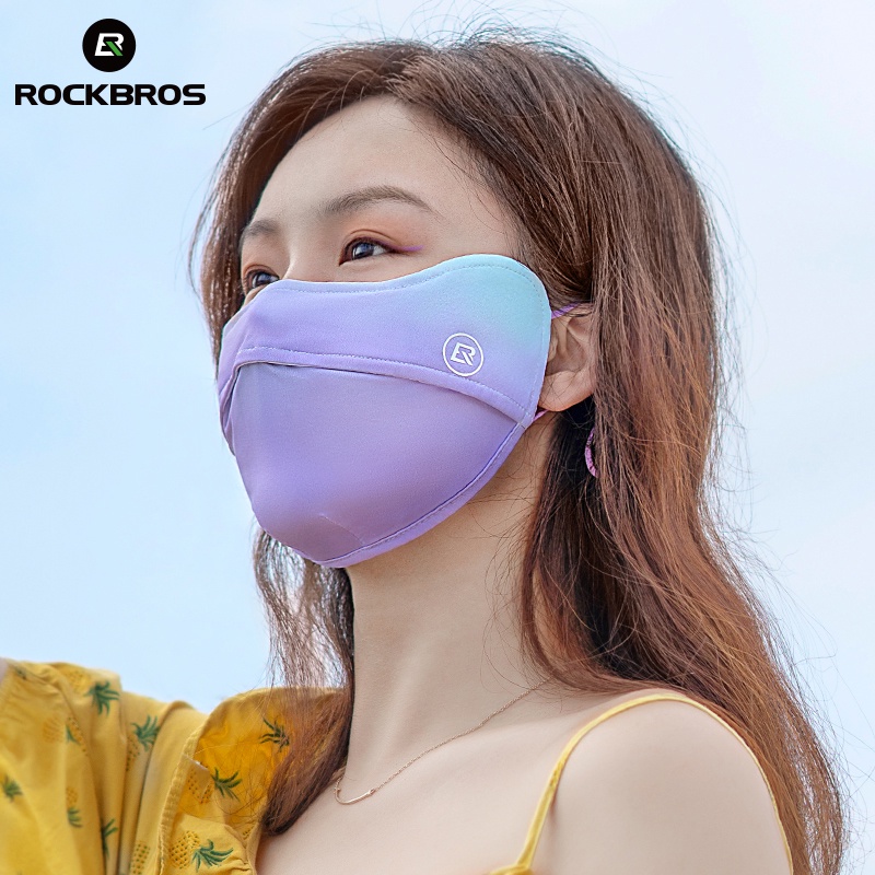 ROCKBROS Khẩu Trang Lụa Lạnh Mỏng Mềm Mại Chống Tia UV 50 Có Thể Giặt Sạch Dành Cho Nam Và Nữ