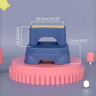 Double Layer Toddler Step Stool 2 in 1 Two Step Stool for Kids Detachable Stool