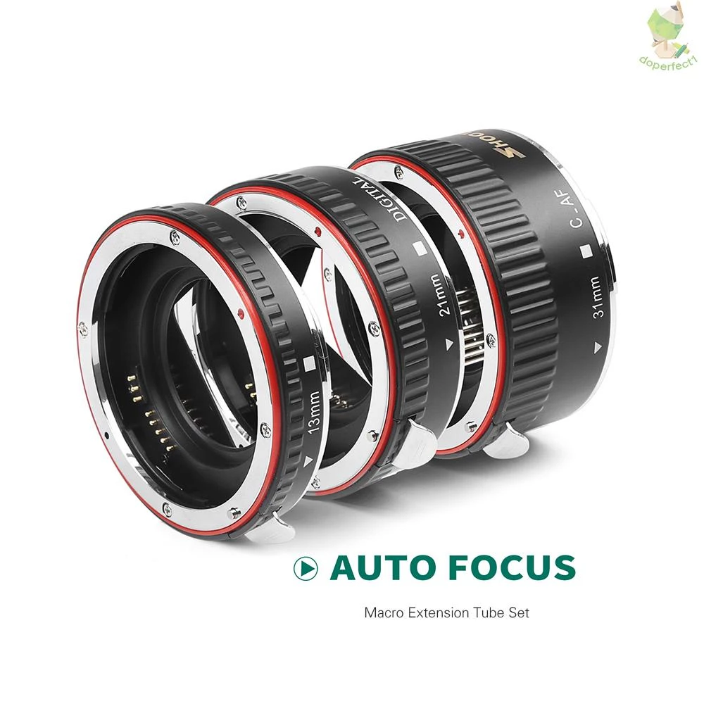 SHOOT XT-364 Auto Focus AF Macro Extension Tube Adapter Ring Set 13mm 21m 31mm Replacement for  EF/E