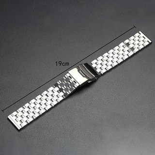 Dây đồng hồ thép không gỉ 18–26mm cho SEIKO Classic 5 hạt, khóa gấp, nam nữ