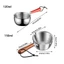 Nồi Sữa CAST Đa Năng Không Dính Tay Cầm Bằng Gỗ Inox Nồi Nấu Sô Cô La Nóng Chảy Chảo