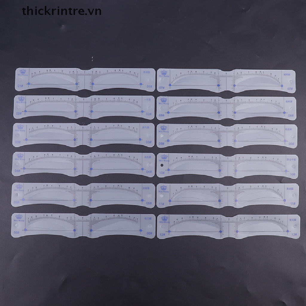 Set 12 Khuôn Kẻ Định Hình Lông Mày Tiện Dụng Chất Lượng Cao