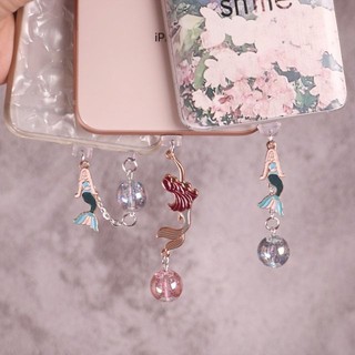 Nút Chống Bụi Lỗ Cắm Điện Thoại Di Động / Cáp Sạc / Truyền Dữ Liệu Hình Quả Cầu Pha Lê Ji Pha Lê Chống Bụi diy
