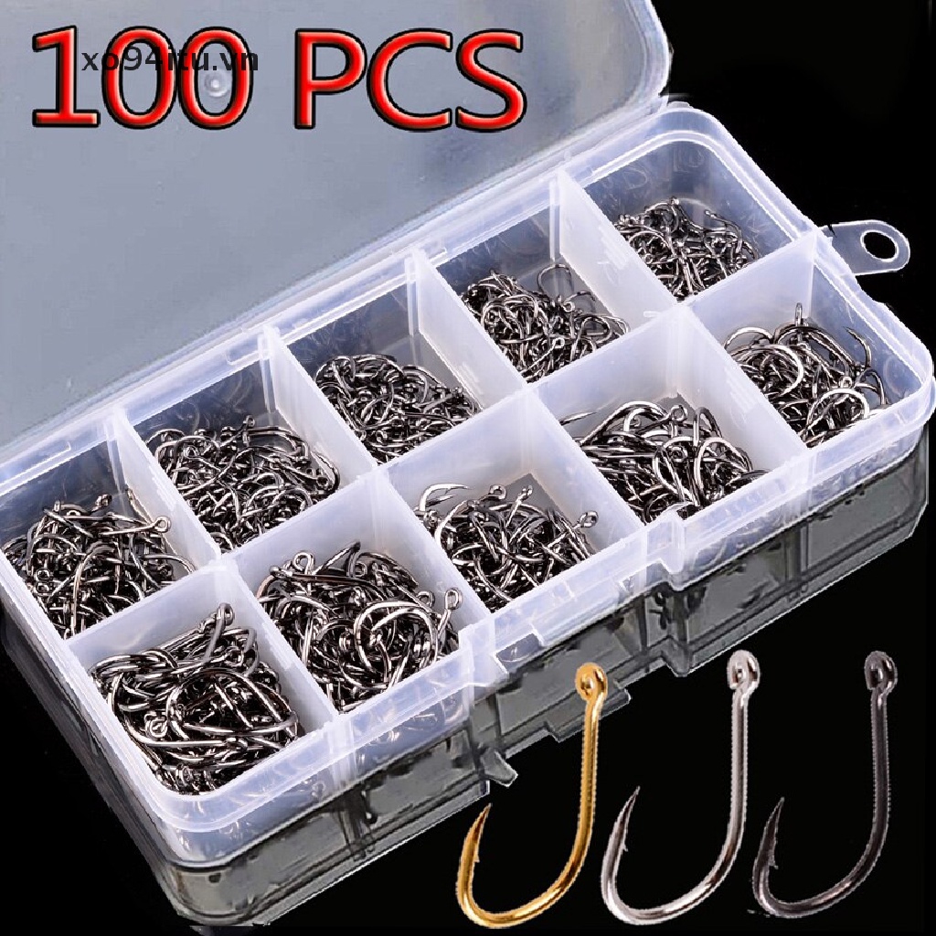 Set 100 Lưỡi Câu Cá Bằng Thép Carbon
