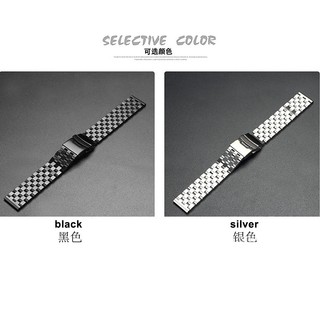 Dây đồng hồ thép không gỉ 18–26mm cho SEIKO Classic 5 hạt, khóa gấp, nam nữ