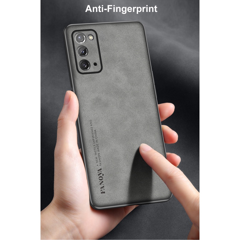 Dành Cho Samsung Galaxy Note 20 / Note 20 Ultra 5G Cao Cấp Kinh Doanh Retro Da Cao Su Mềm TPU Ốp Lưng