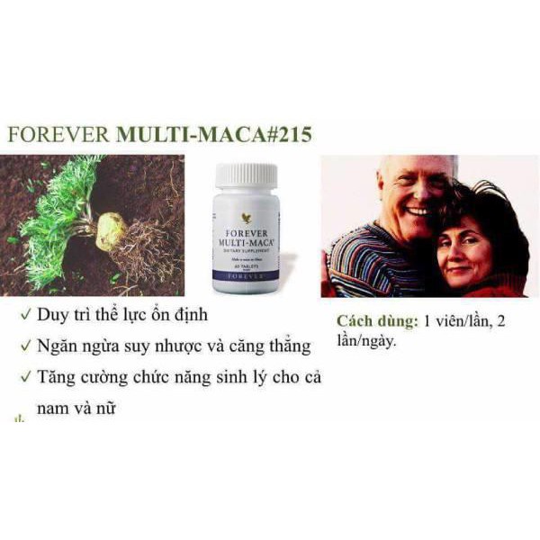 [CHÍNH HÃNG] Viên uống Tăng Cường Sinh Lý Nam Forever Multi Maca 215flp. Sản Phẩm Lô Hội.