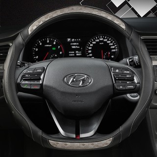 D Shape Bọc Vô Lăng Ô Tô Sợi Carbon Da Cho Xe Hyundai Sonata 9 2015 2016 2017 (3-Spoke) Elantra 4 Sport 2015 - 2019