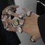 Đồng hồ quartz dạng nhẫn đeo ngón tay có dây lưới thép không gỉ thời trang hip-hop tối giản thường ngày cho nam và nữ